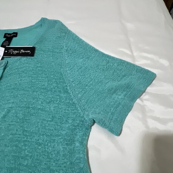 NWT Maggie Barnes Cardigan Duster Sweater Top Plus Size 2X 22/24 Sea Green Aqua - Picture 8 of 15
